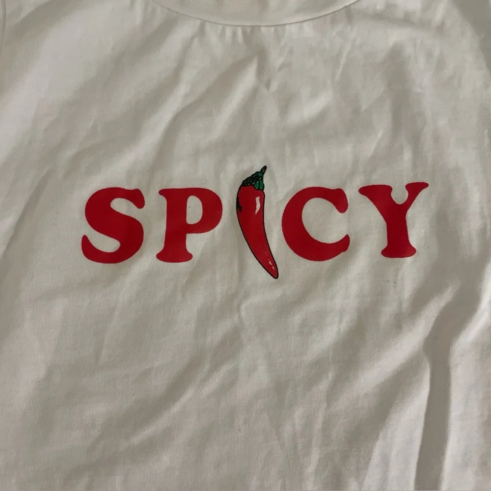 Superdown White “Spicy” Graphic Tank Top Chili Pepper Print Size Medium - Picture 2 of 5